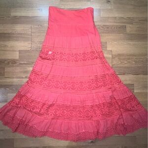 Elegant Coral Lace Women's Skirt